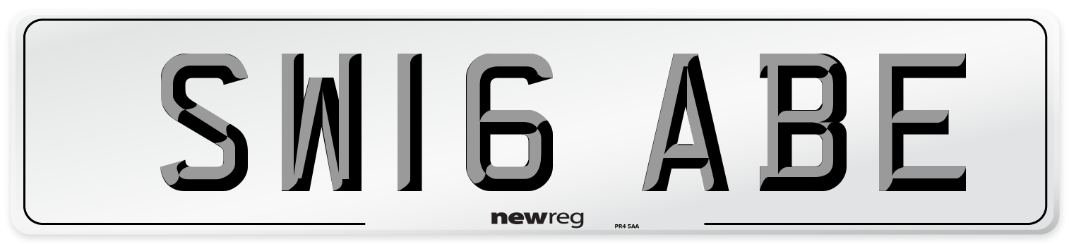 SW16 ABE Number Plate from New Reg